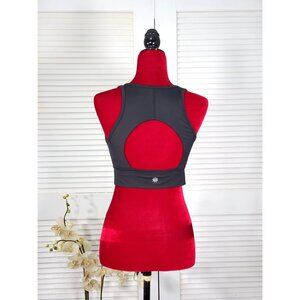 Athleta Women's Black Raceback Key Hole Back Lightly Lined Sports Bra Sz M 1031